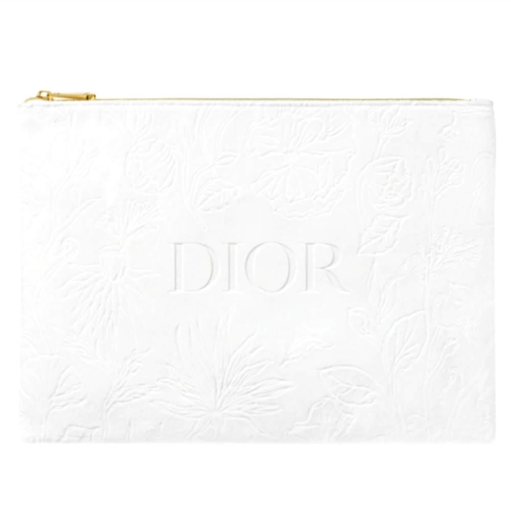 CHRISTIAN DIOR WHITE BEAUTY POUCH.